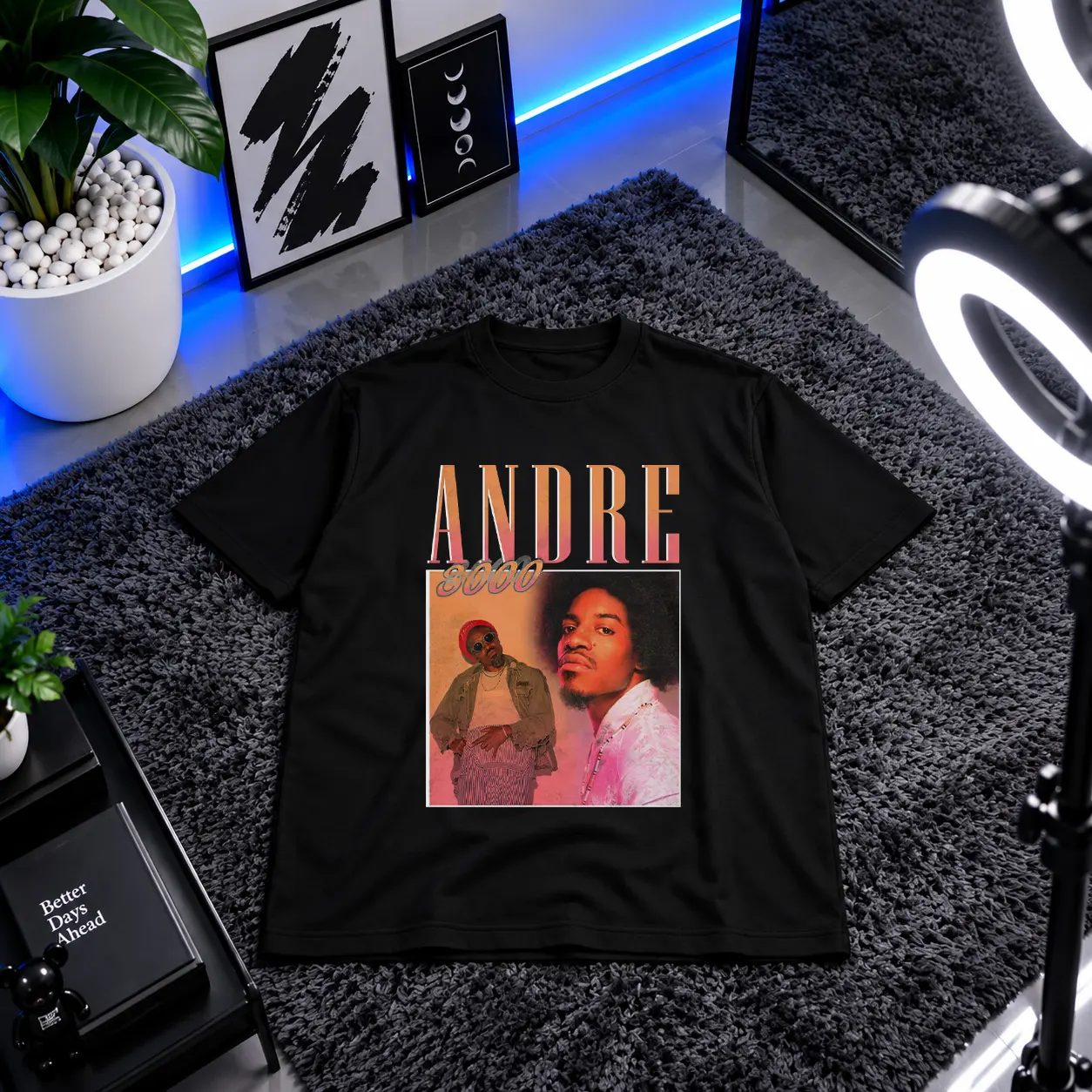 تیشرت آندره 3000 طرح پرتره (Andre 3000) کد 28233