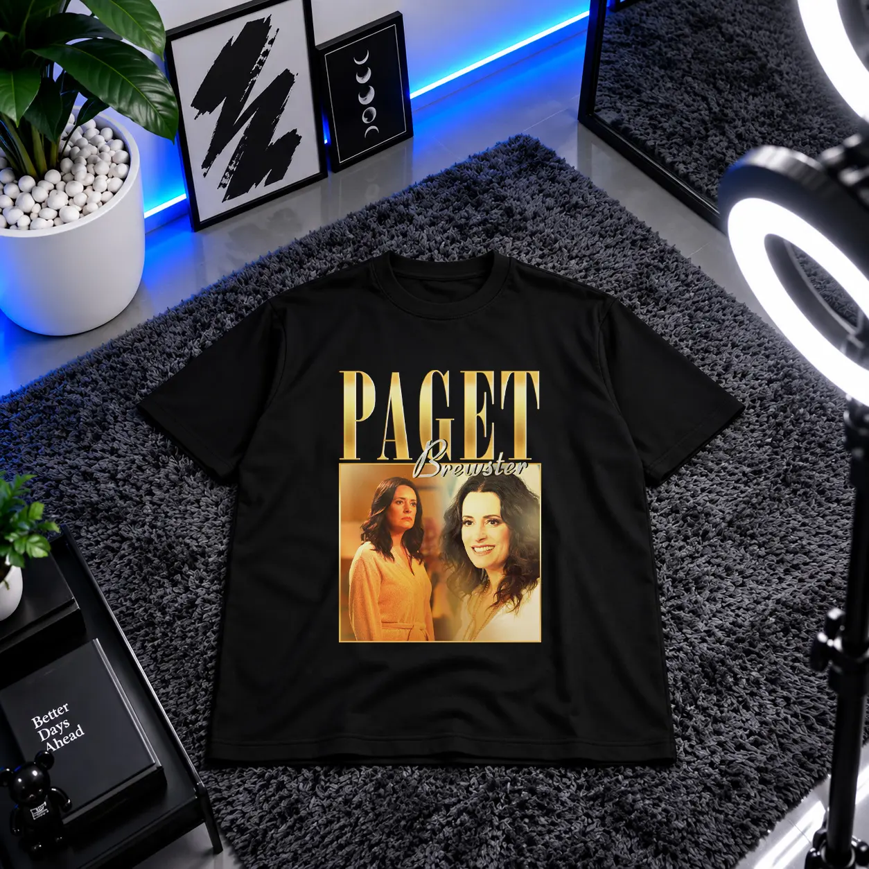 تیشرت پگت بروستر طرح پرتره (Paget Brewster) کد 28281