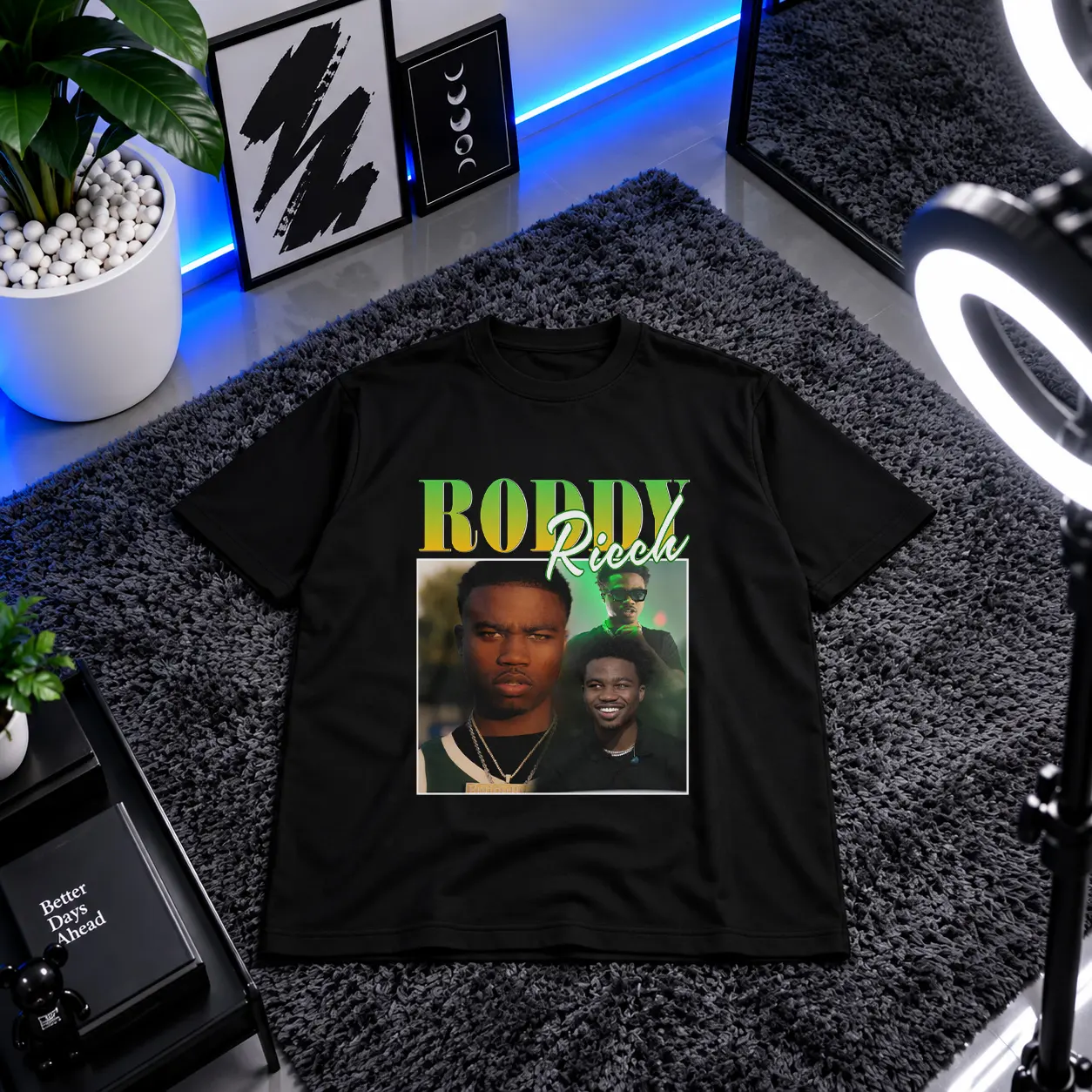 تیشرت رادی ریچ طرح پرتره (Roddy Ricch) کد 28290