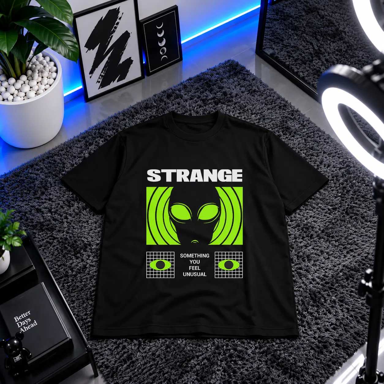 تیشرت بیگانه طرح Strange کد 28420