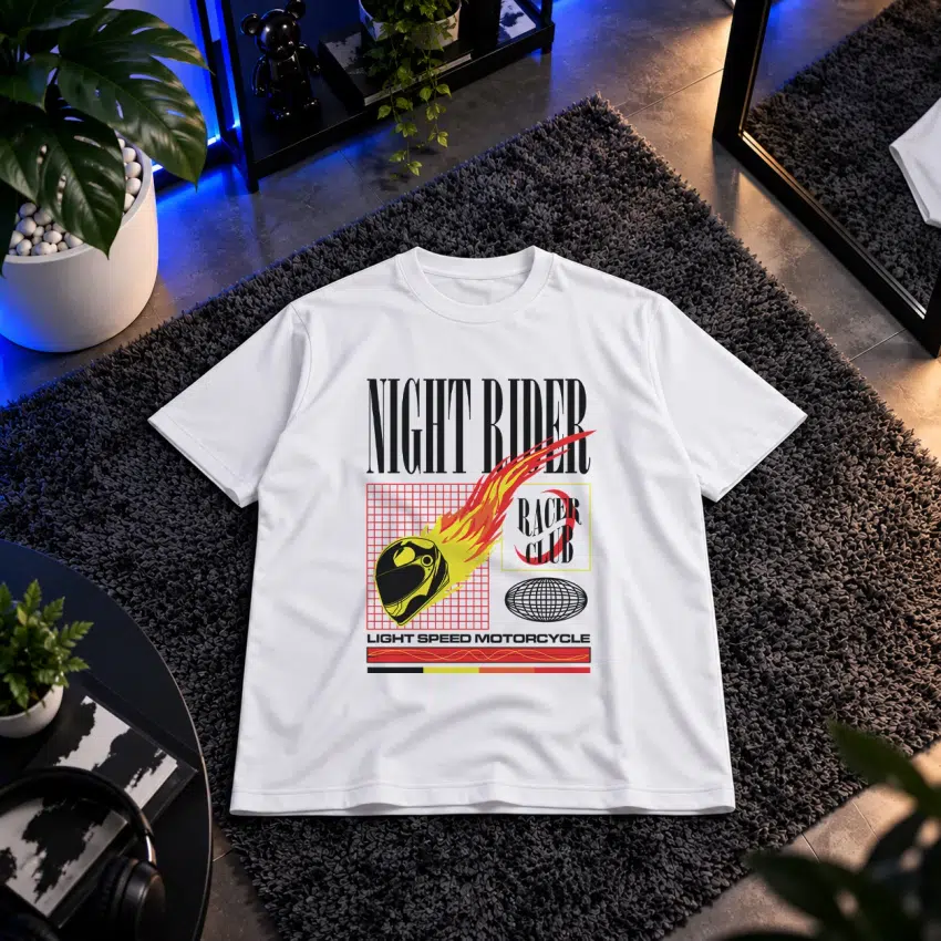 تیشرت موتورسیکلت طرح نایت رایدر (Night Rider)
