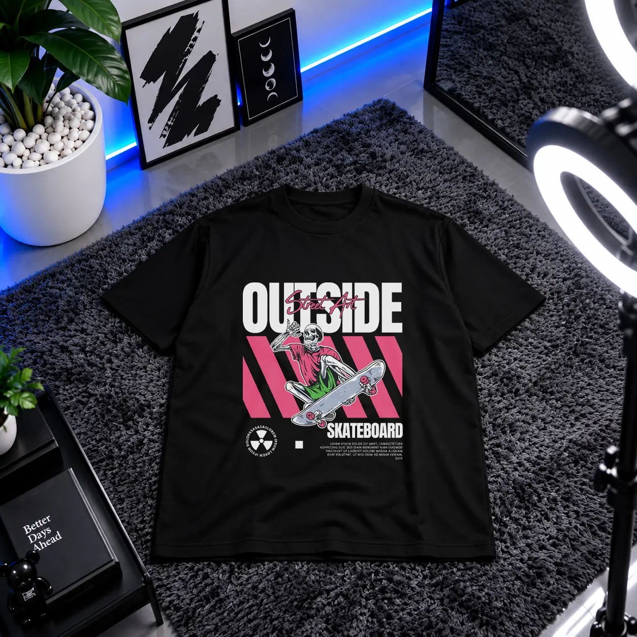 تیشرت اسکیت‌بورد طرح Outside Street Art کد 28492