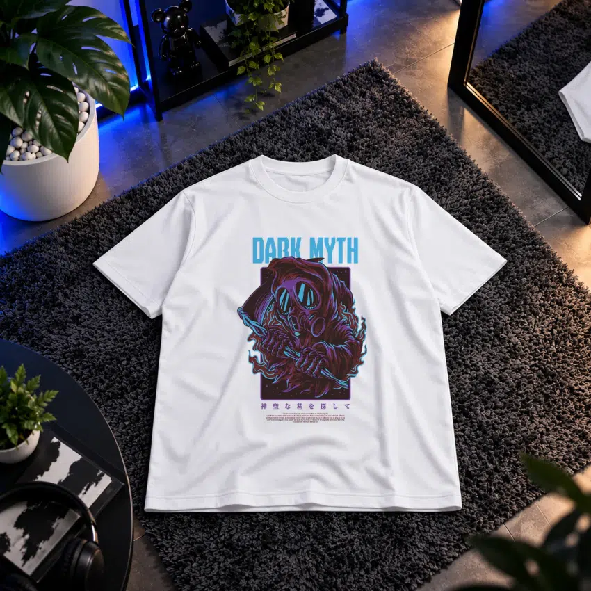 تیشرت طرح جنگجوی نقاب‌دار Dark Myth