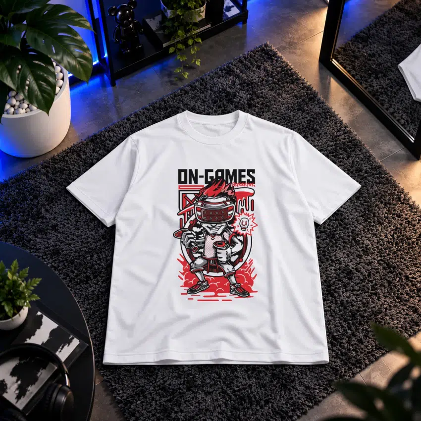 تیشرت طرح گیمر سامورایی On Games