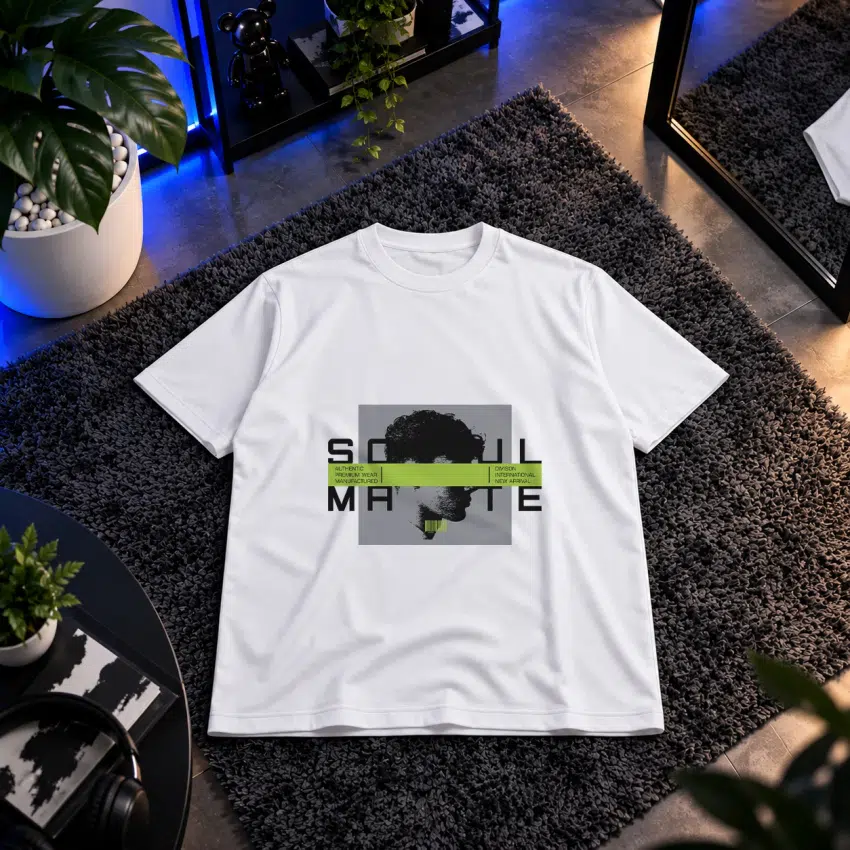 تیشرت طرح چهره و Smile