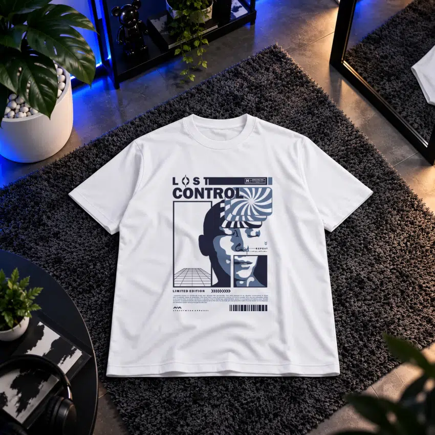 تیشرت طرح چهره Lost Control