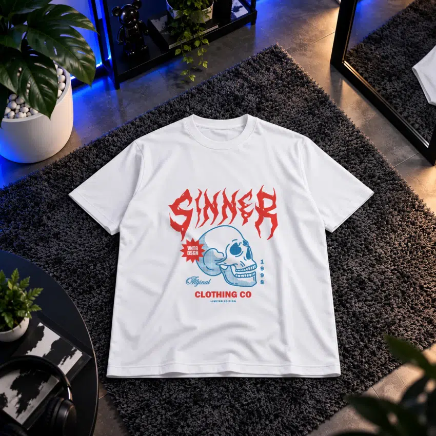 تیشرت طرح VNTG DSGN CLOTHING CO LIMITED EDITION DSGN CLOTHING CO 1 9 9