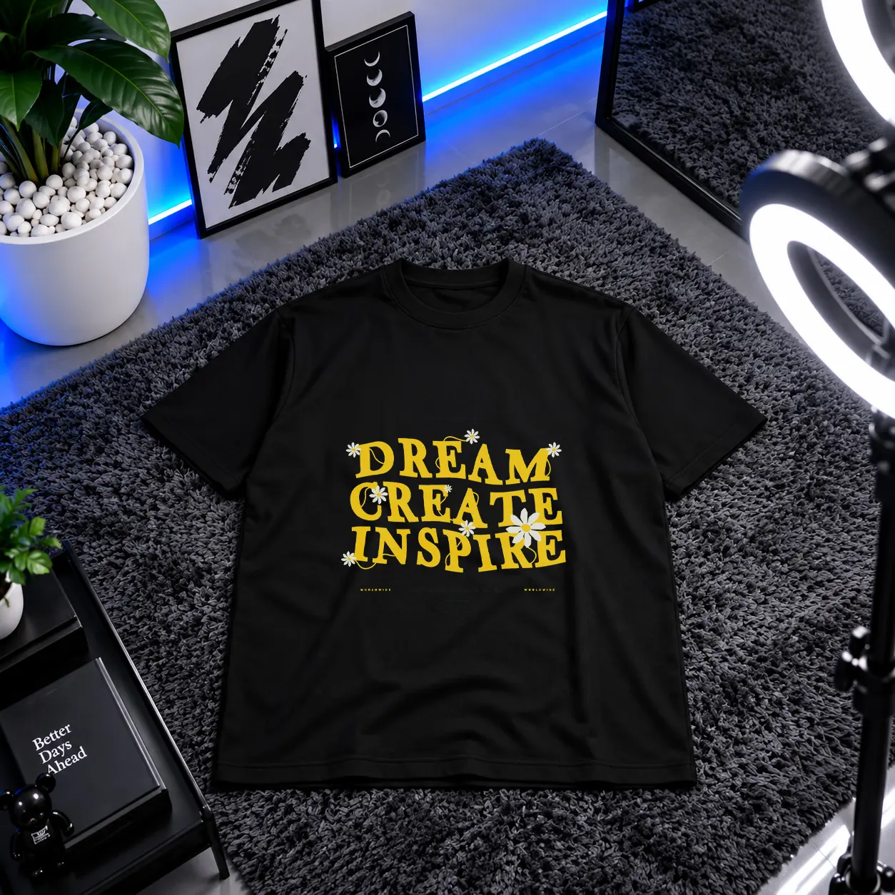 تیشرت نوشته Dream Create Inspire طرح مینیمال کد 28807