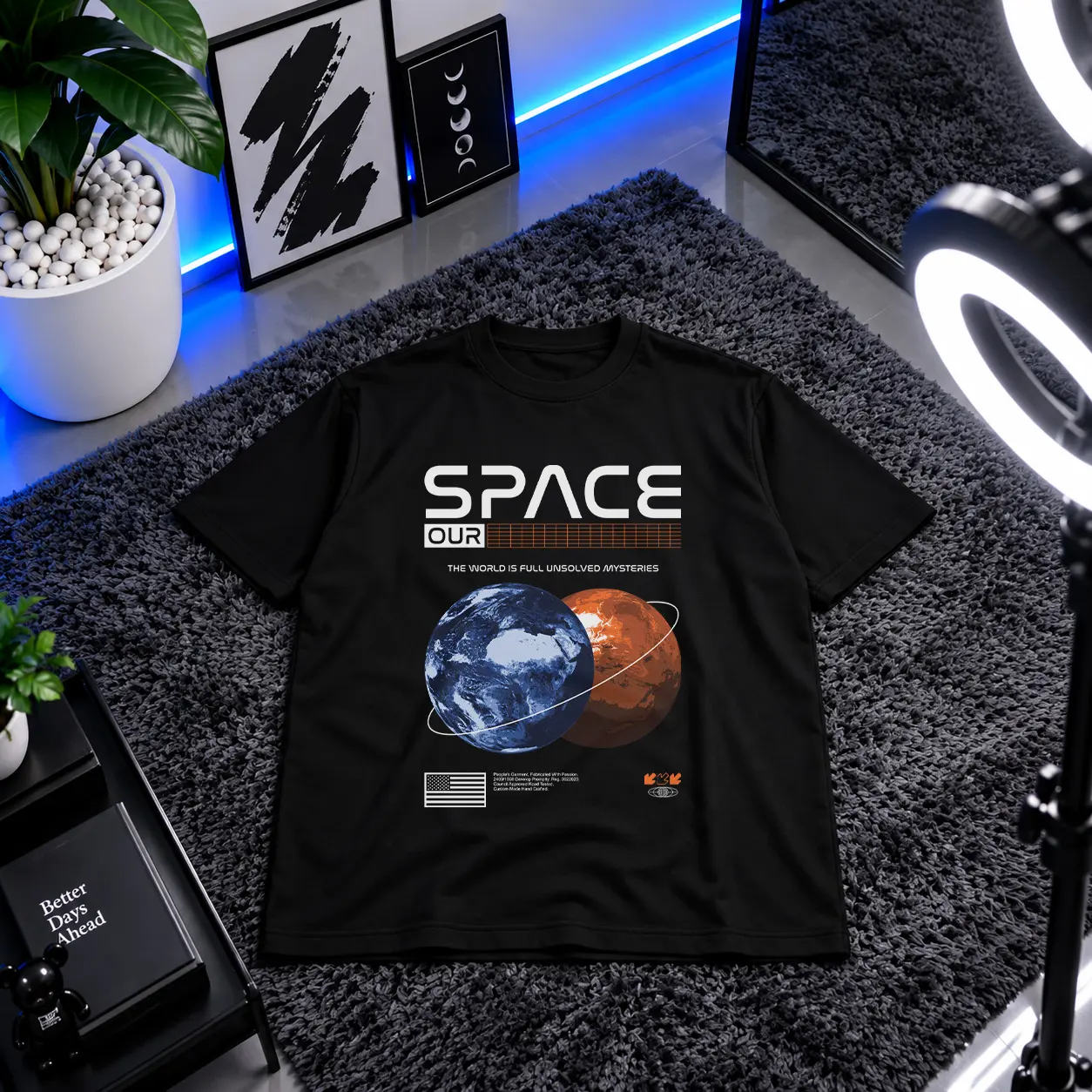 تیشرت فضایی طرح Space Our World کد 28872