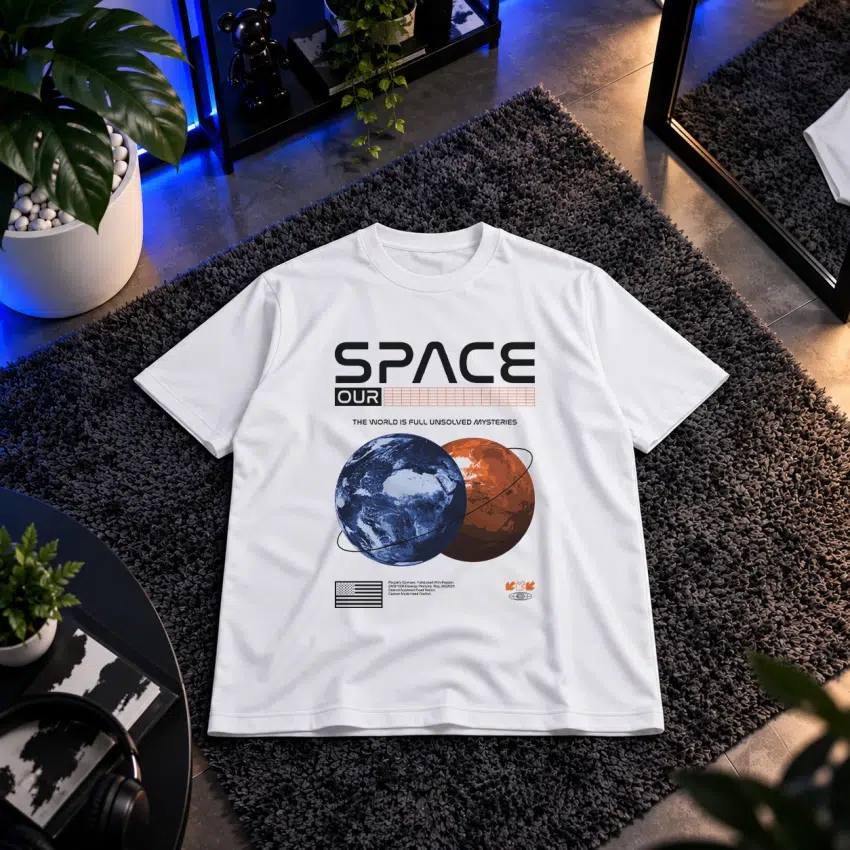 تیشرت طرح زمین و مریخ Our Space