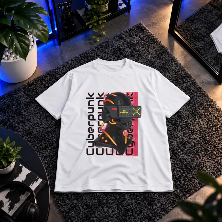 تیشرت طرح دختر Cyberpunk