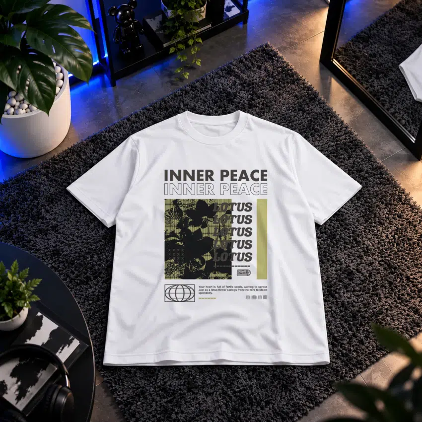 تیشرت طرح گل نیلوفر Inner Peace