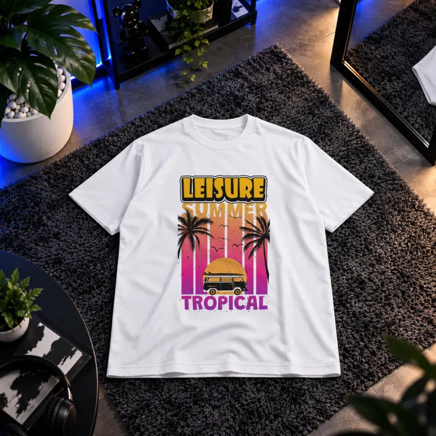 تیشرت طرح ون Leisure Summer Tropical