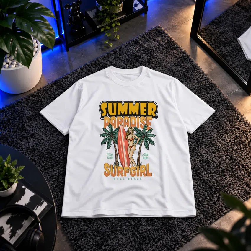 تیشرت طرح موج‌سواری Summer Paradise