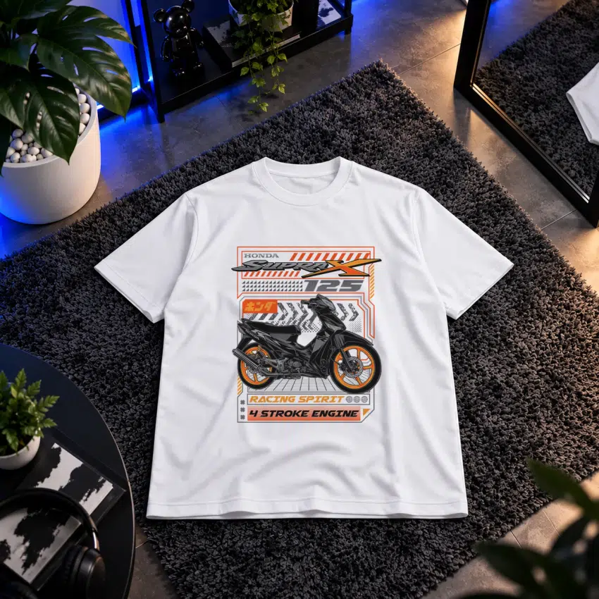 تیشرت طرح موتورسیکلت Honda Supra X