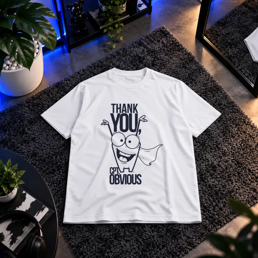 تیشرت طرح کارتونی Thank You Captain Obvious