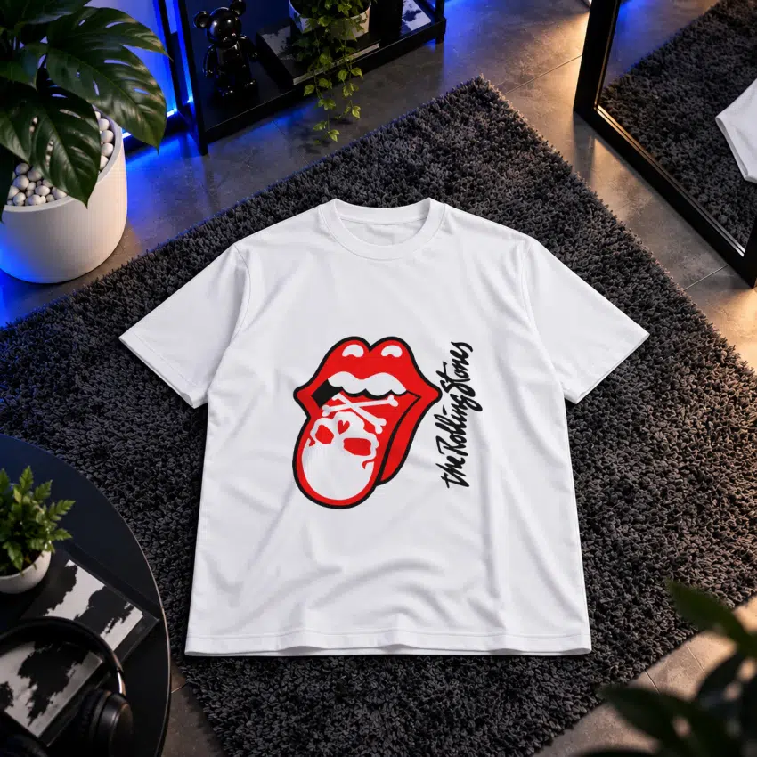 تیشرت طرح جمجمه Rolling Stones