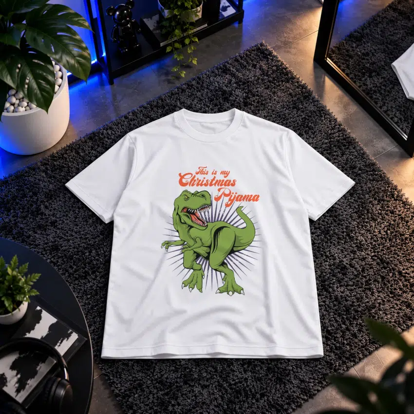 تیشرت طرح دایناسور Christmas Pajamas
