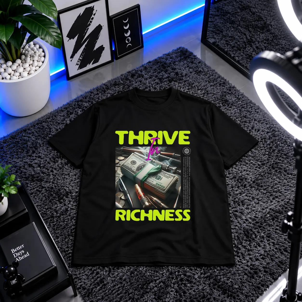تیشرت انگیزشی ثروت طرح Thrive in Richness کد 29556