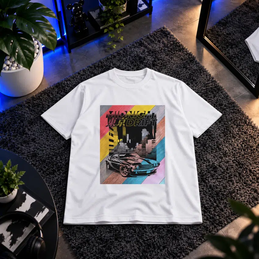 تیشرت طرح خودرو Midnight Drift