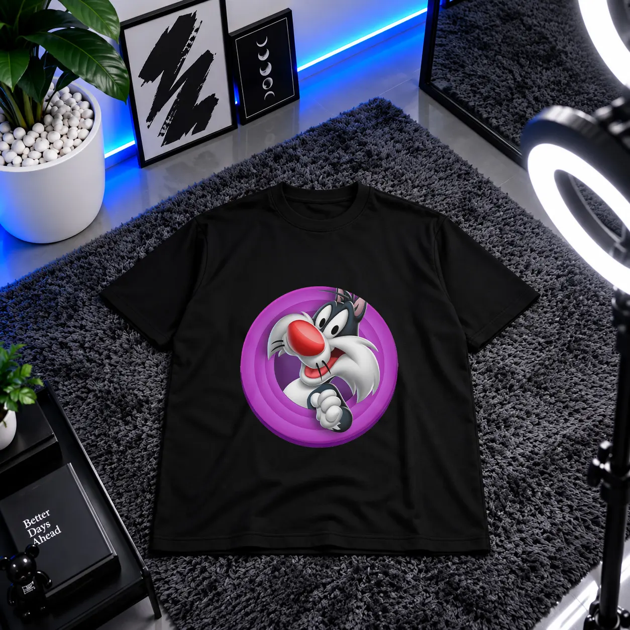 تیشرت گربه سیلوستر طرح کارتونی (Sylvester) کد 2979