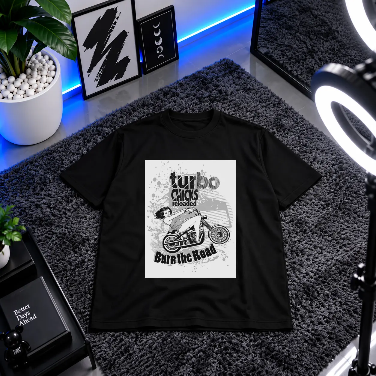 تیشرت موتورسیکلت طرح دخترانه (Turbo Chicks) کد 29830