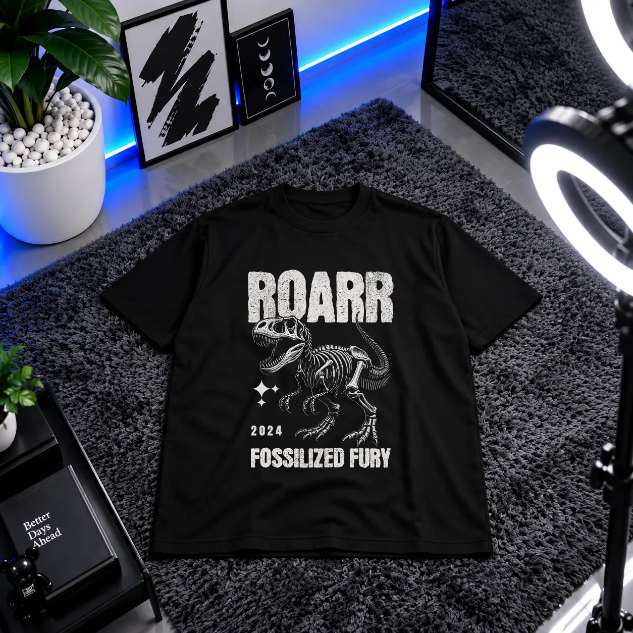 تیشرت دایناسور طرح اسکلت (Fossilized Fury) کد 29844