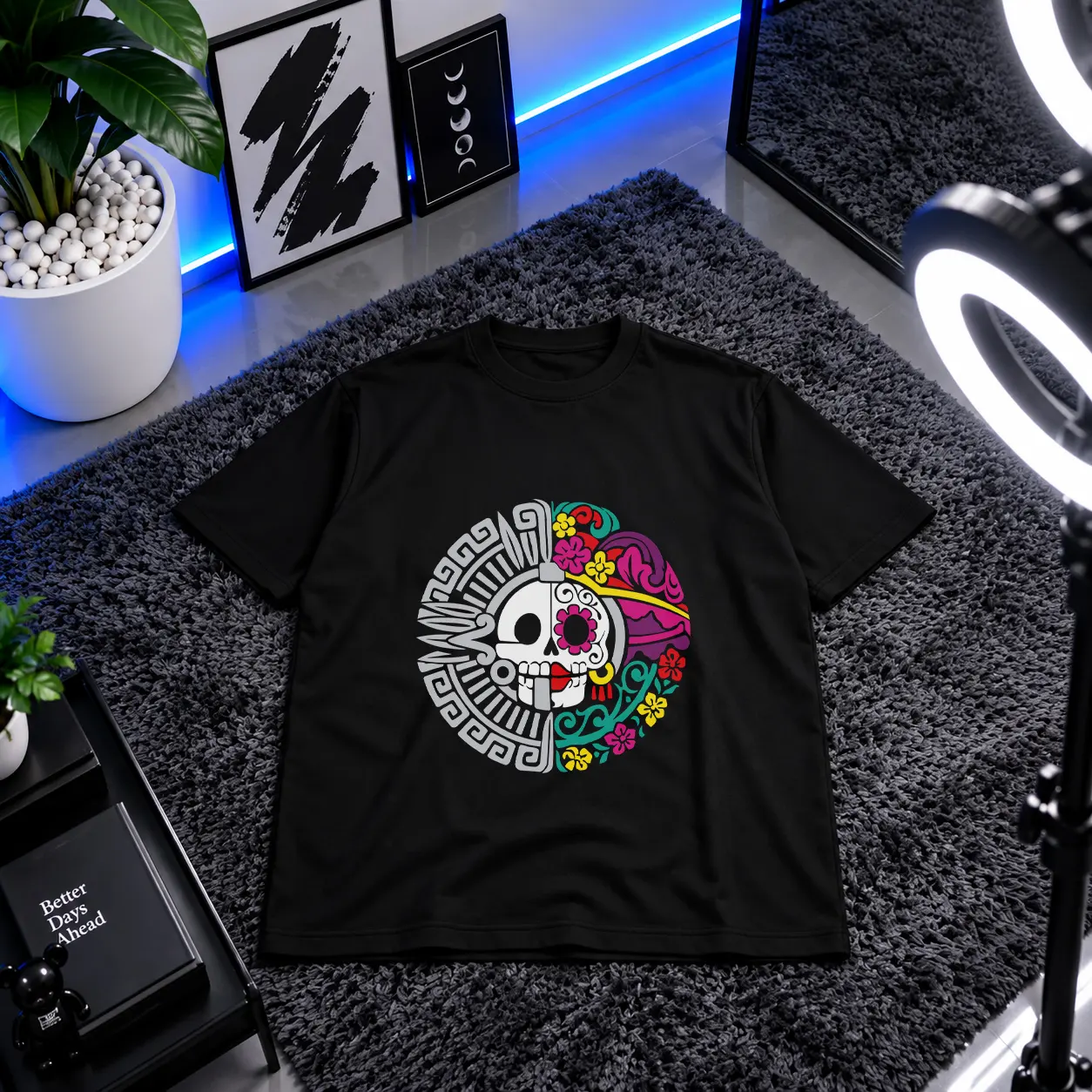 تیشرت جمجمه طرح آزتک (Aztec Skull) کد 29894