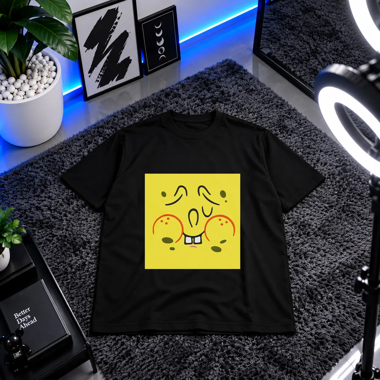 تیشرت باب اسفنجی طرح صورت کارتونی (SpongeBob) کد 2991
