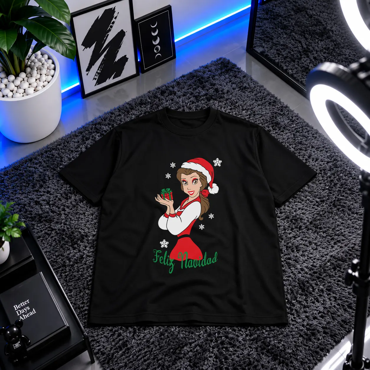 تیشرت بل دیزنی طرح کریسمسی Feliz Navidad کد 30167