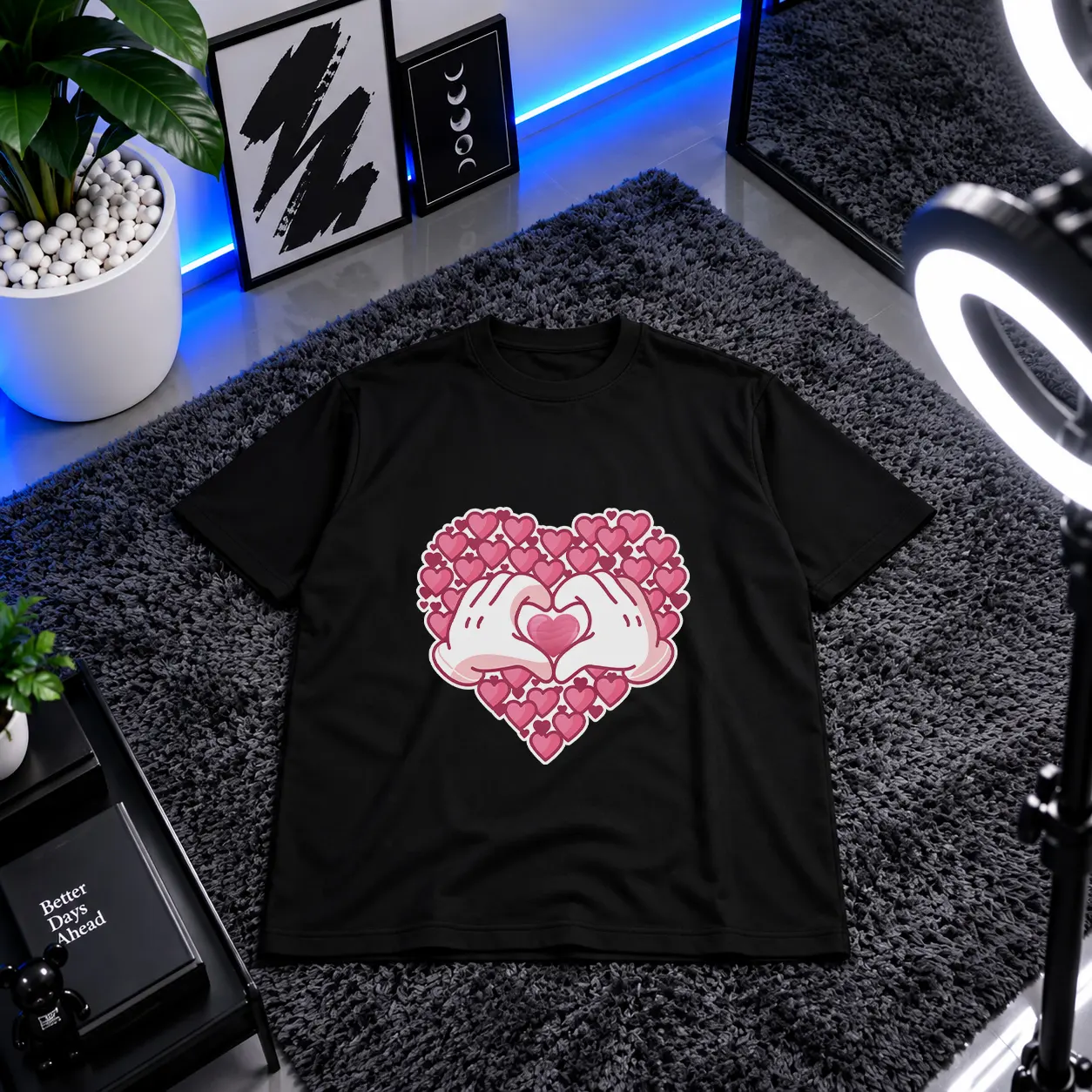 تیشرت طرح قلب دست‌ها (Heart Hands) کد 30385