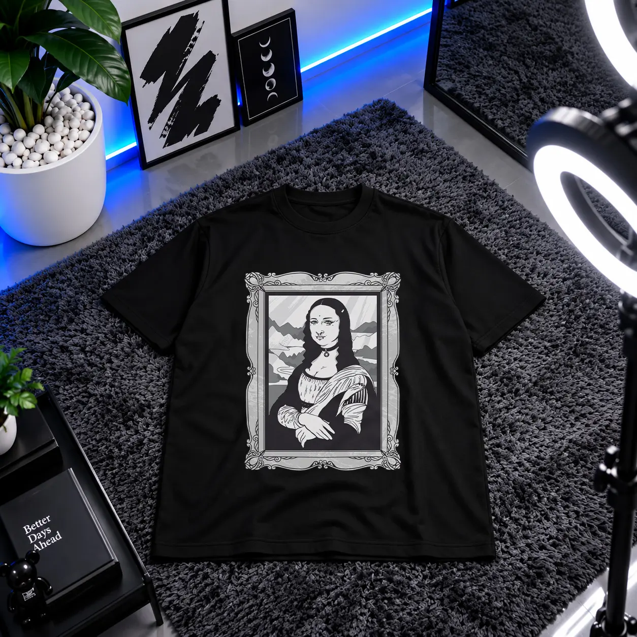 تیشرت مونالیزا طرح کلاسیک (Mona Lisa) کد 30404