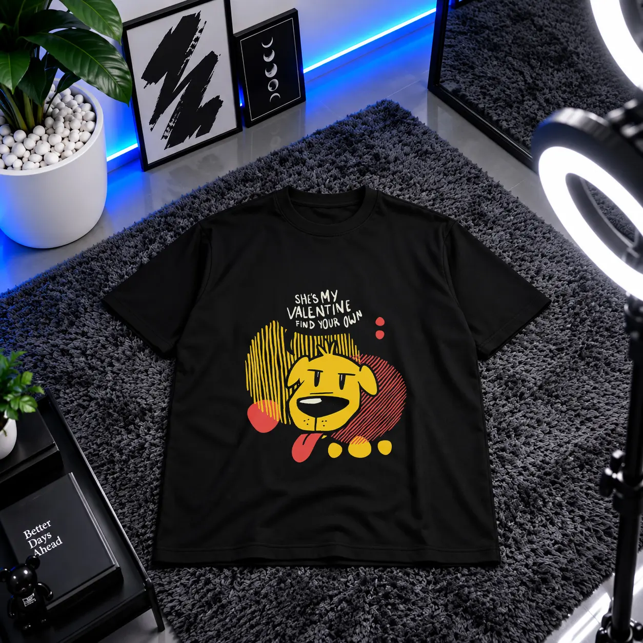 تیشرت سگ طرح She's My Valentine کد 30411
