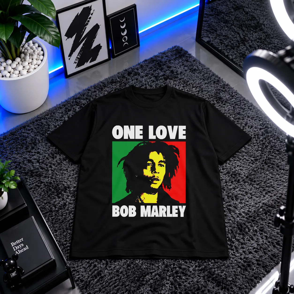 تیشرت باب مارلی طرح وان لاو (Bob Marley One Love) کد 30535
