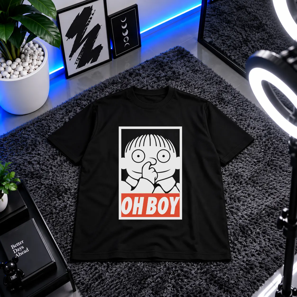 تیشرت طرح پسر بامزه Oh Boy کد 30812