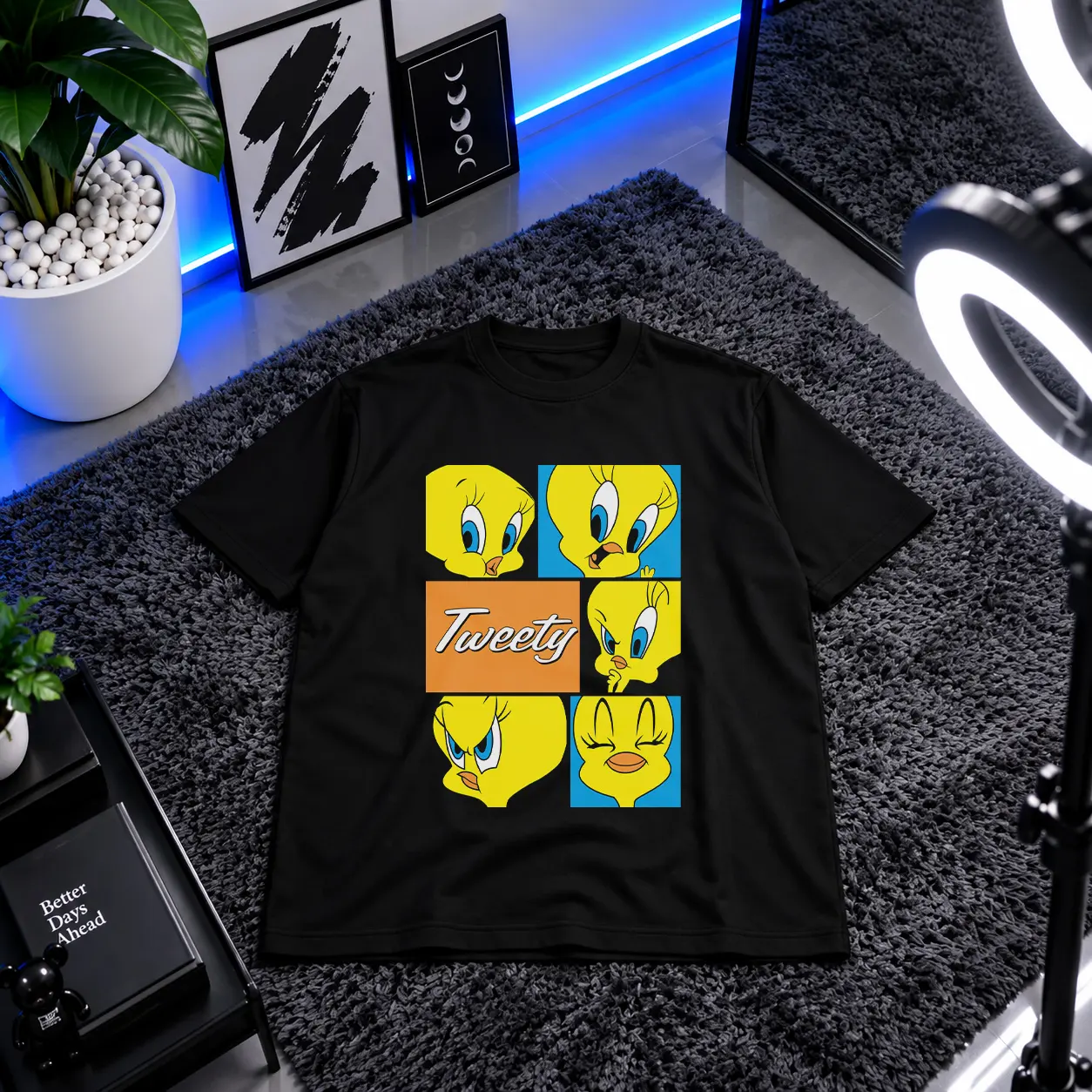 تیشرت تویتی طرح کارتونی (Tweety) کد 30946