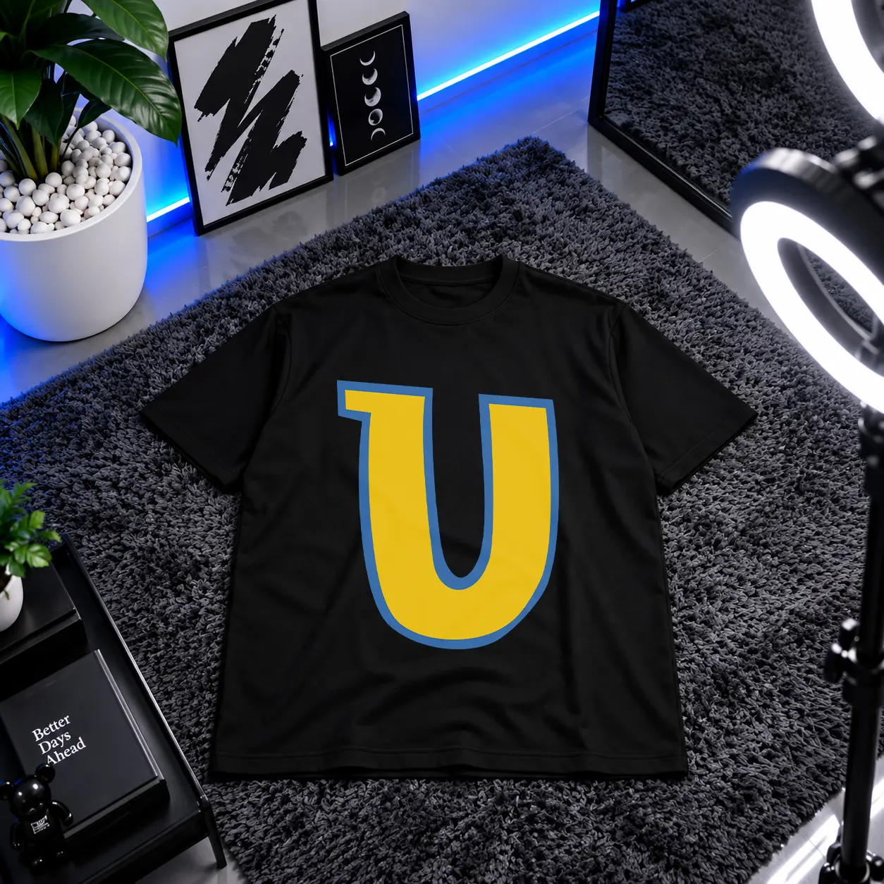 تیشرت حرف U طرح تایپوگرافی (Letter U) کد 31113