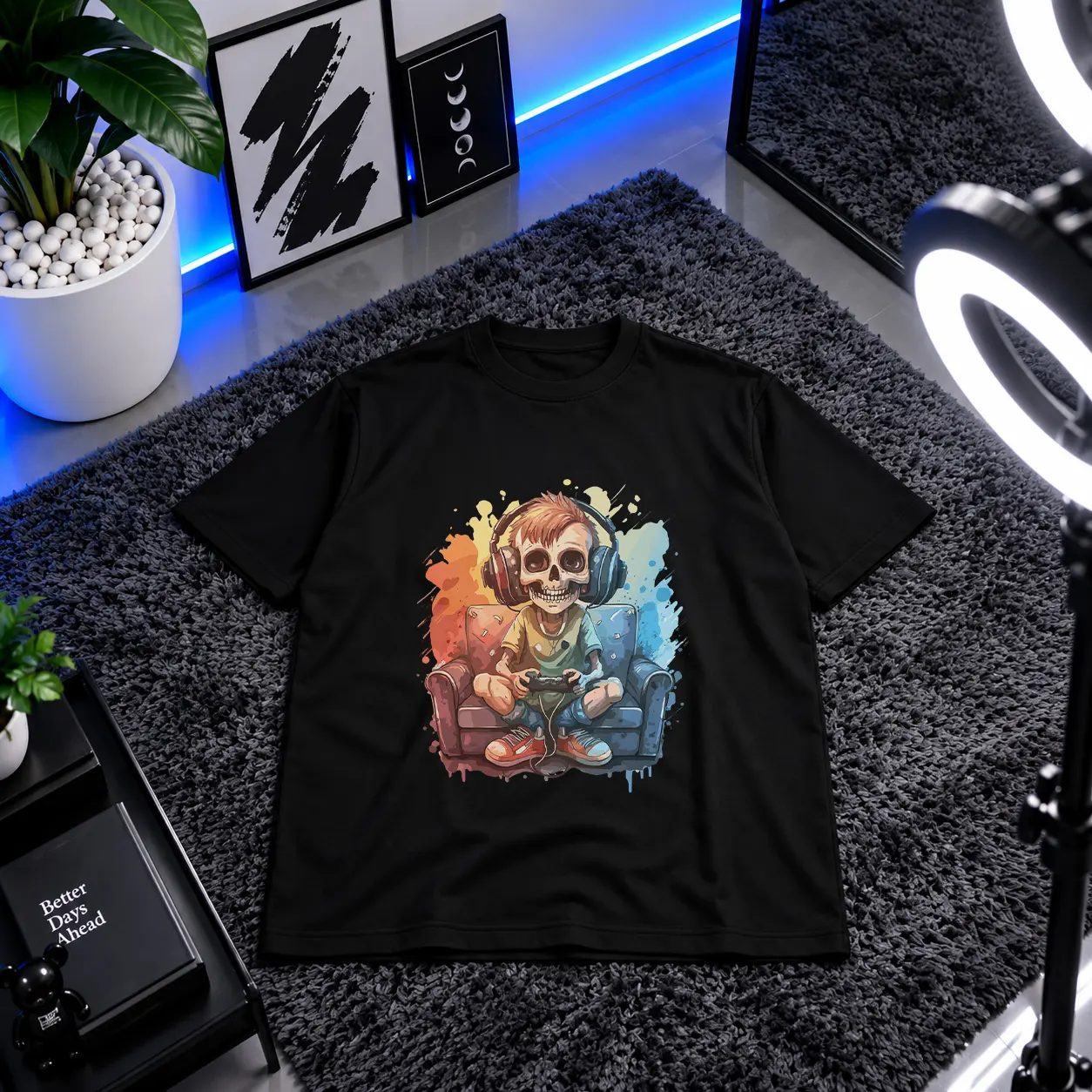 تیشرت اسکلت طرح گیمر (Gamer Skeleton) کد 31348