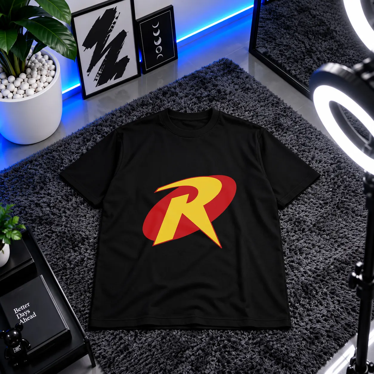 تیشرت دی‌سی طرح لوگوی رابین (Robin) کد 3136
