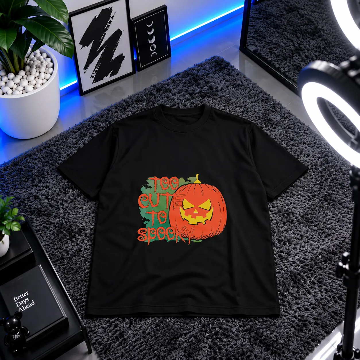 تیشرت هالووین طرح کدو تنبل بامزه (Too Cute To Spooky) کد 31382