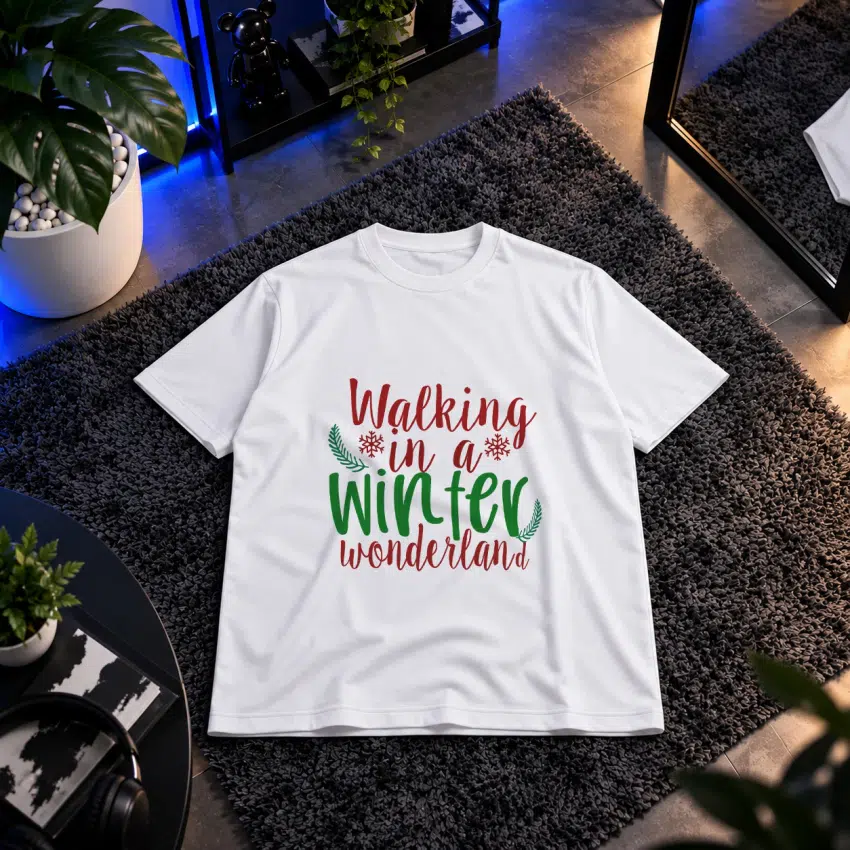تیشرت نوشته Walking in a Winter Wonderland