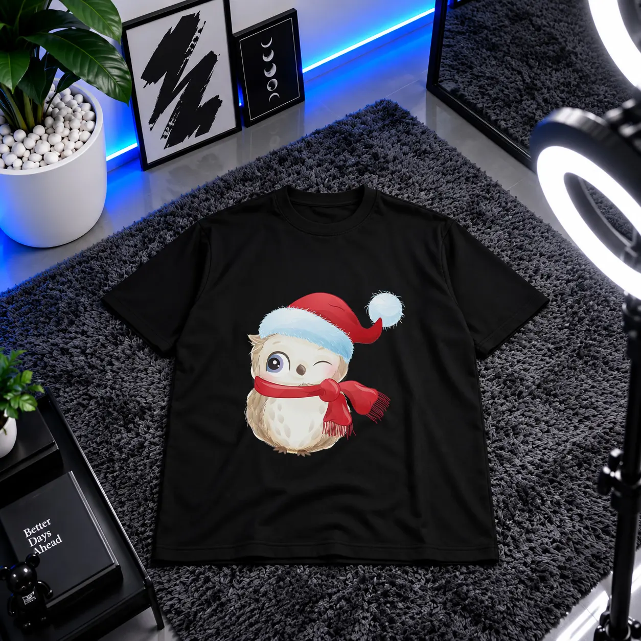 تیشرت کریسمس طرح جغد کارتونی بامزه کد 3176