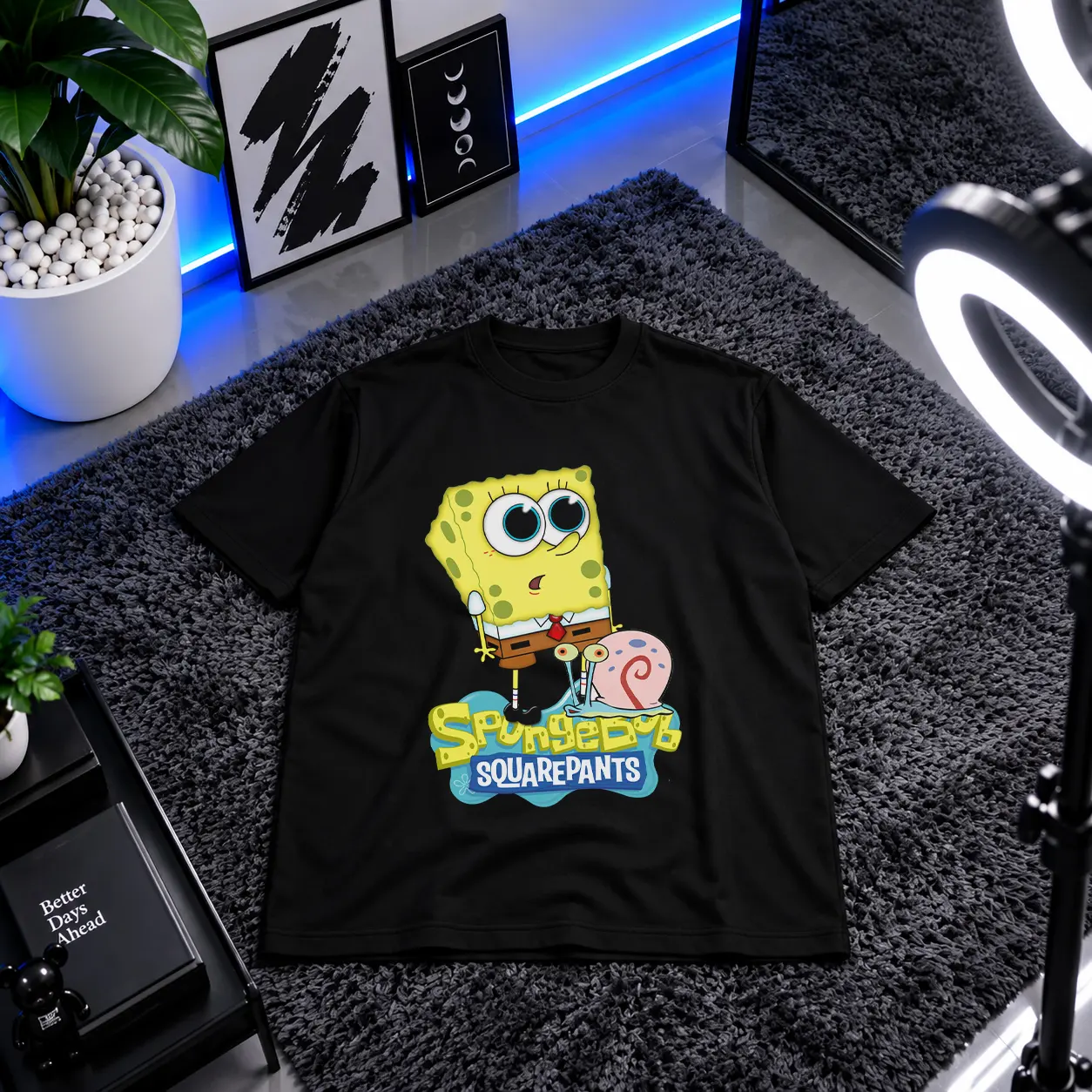 تیشرت باب اسفنجی طرح گری (SpongeBob) کد 31825