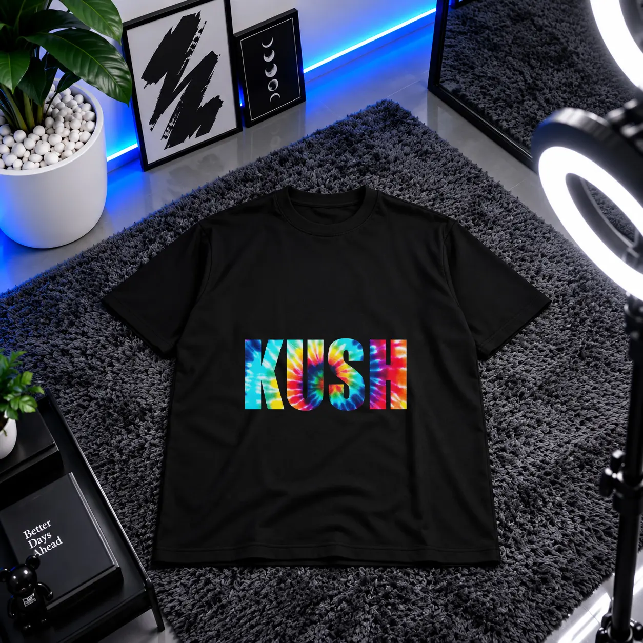 تیشرت تایپوگرافی کوش طرح Tie Dye کد 31849