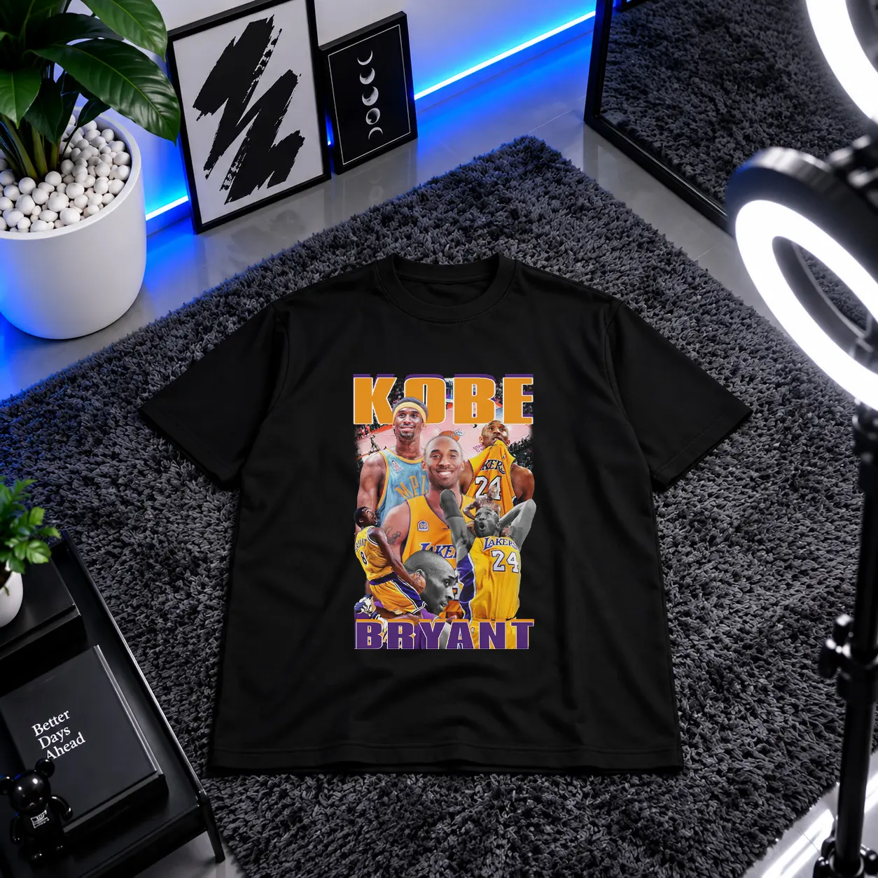 تیشرت کوبی برایانت طرح کلاژ بسکتبال (Kobe Bryant) کد 3220