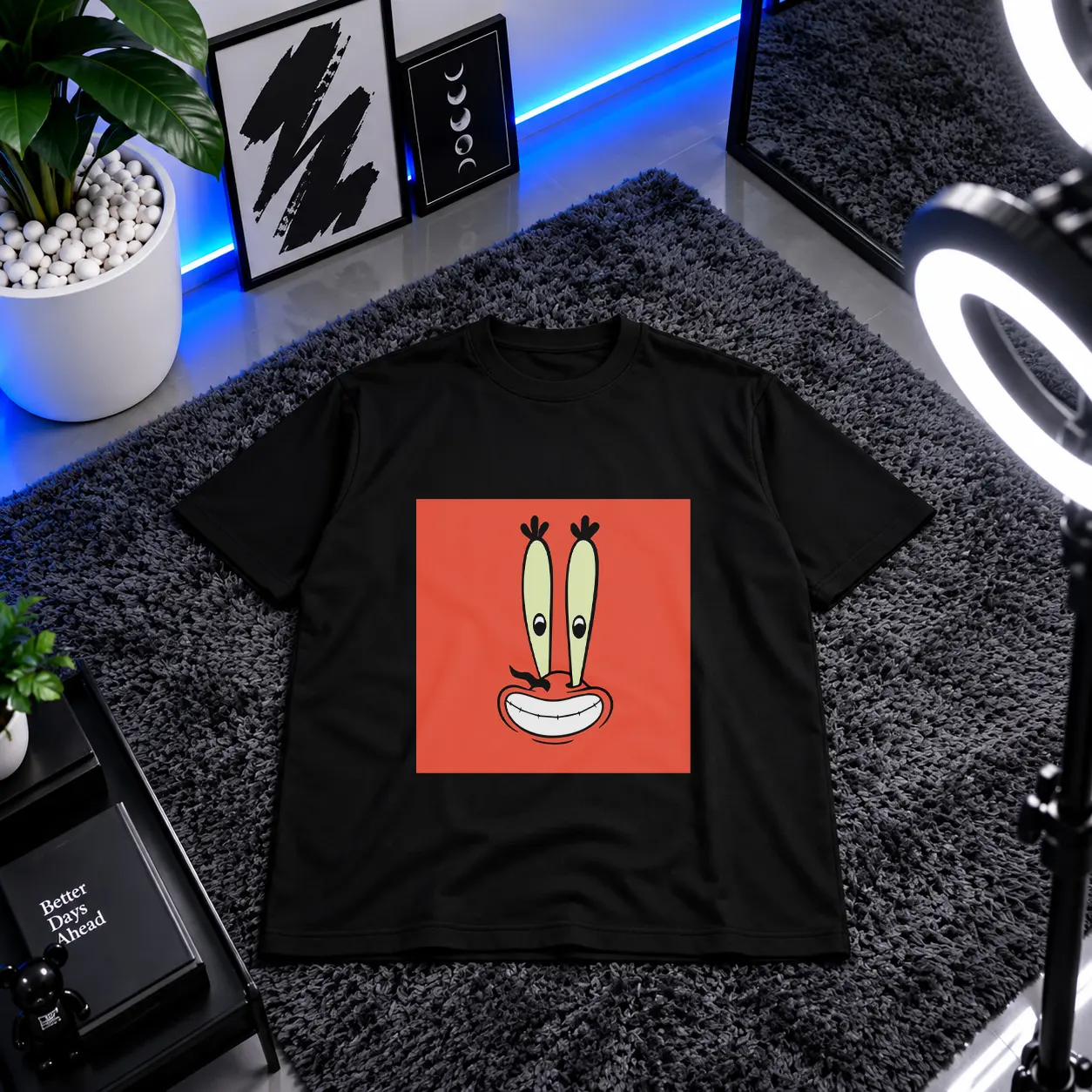 تیشرت آقای خرچنگ طرح صورت کارتونی (Mr. Krabs) کد 3225