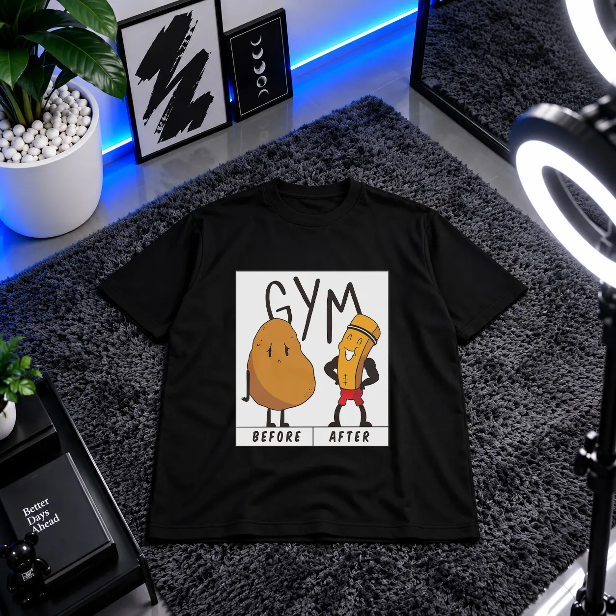 تیشرت باشگاه طرح Gym Before After کد 32310