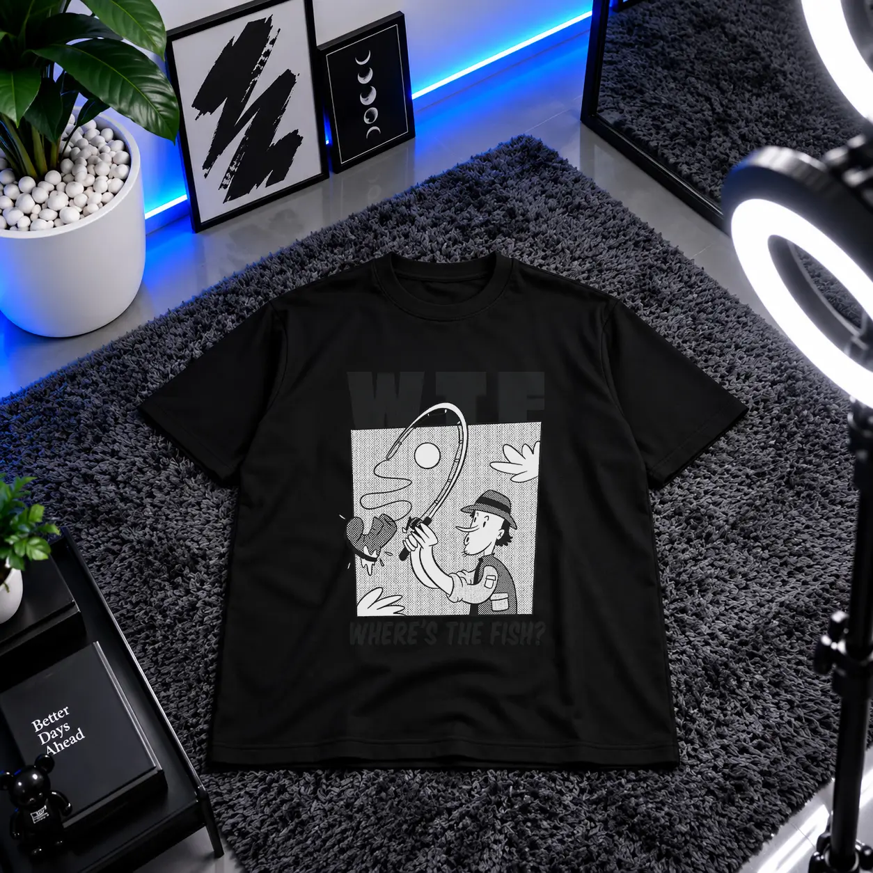 تیشرت ماهیگیری طرح Where’s The Fish کد 32329