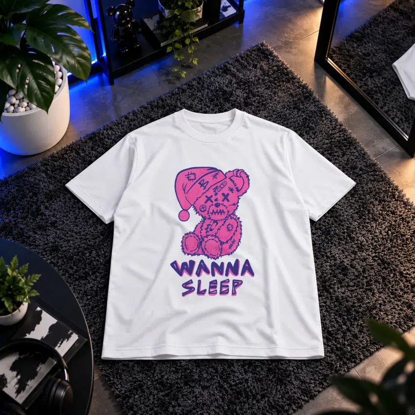 تیشرت خرس خواب‌آلود طرح Wanna Sleep