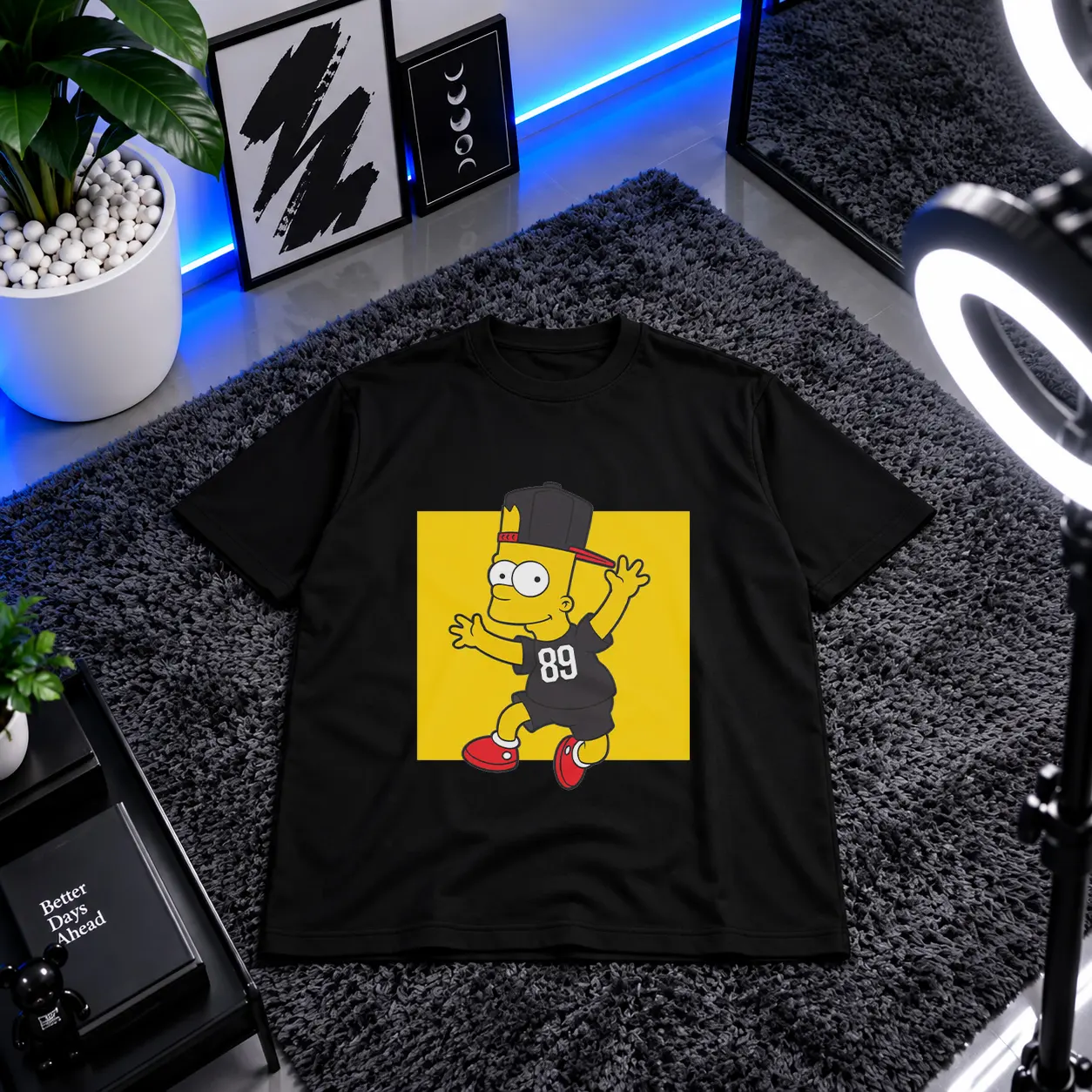 تیشرت سیمپسون‌ها طرح بارت با کلاه و لباس ۸۹ کد 3528